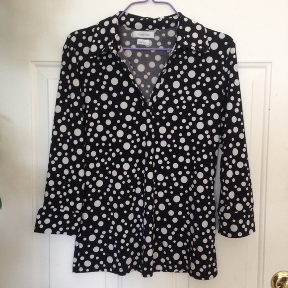 Black and White Polka Dot Blouse - Picture 2 of 3